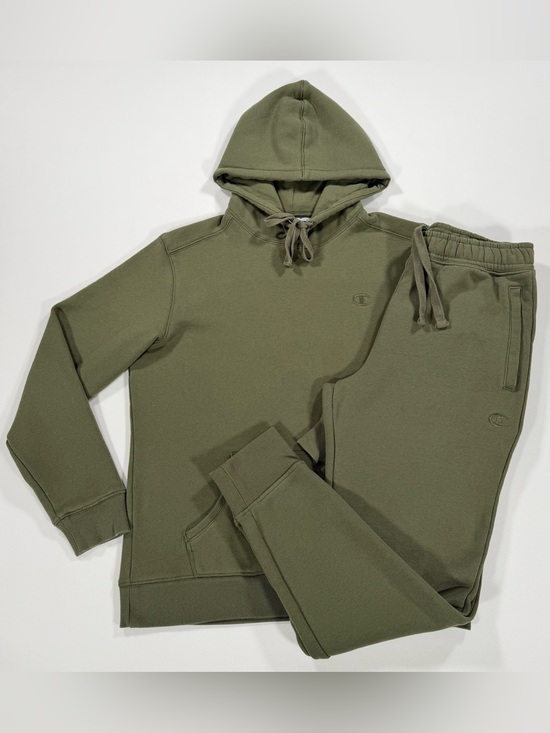 Champion Other - Champion Mens Fleece Hoodie & Jogger Tracksuit Set Cargo Olive Green Size Small